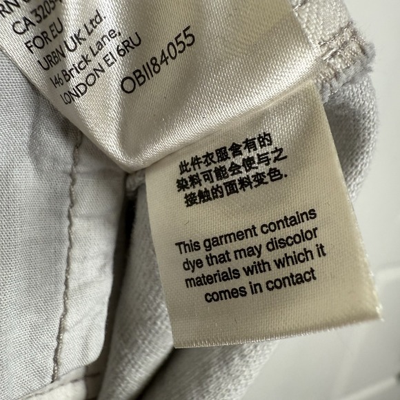 Free People Denim Field Jacket Women's Small Large Ecru Grey Raw Hem Boho Safari - Picture 13 of 13